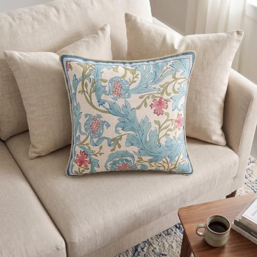 patdrea Designer Vintage Blue Throw Pillow Cover,18"x18",Set of 2