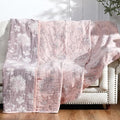 jinchan 100% Cotton Muslin Blanket Queen Boho Bed Blanket 80x90 Pink Multi