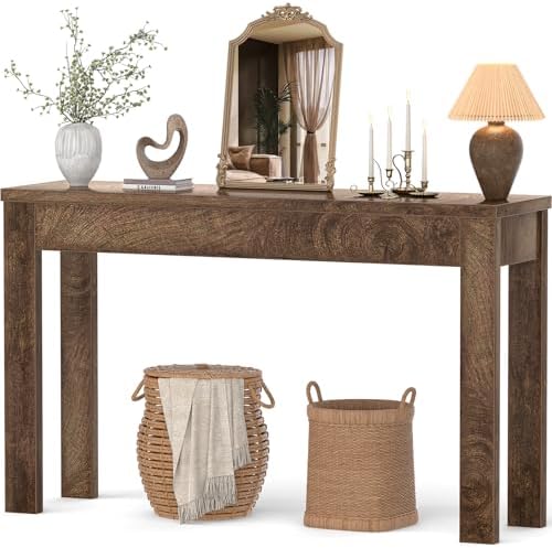 Armocity Console Table for Entryway, 47" Farmhouse Sofa Tables Narrow Long