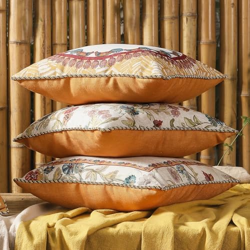 patdrea Designer French Vintage Pillow Cover,18"x18",Set of 2