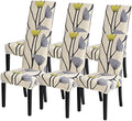 SearchI Dining Room Chair Covers Set of 6, Stretch Printed Parsons Chair Slipcovers Spandex Removable Washable Kitchen Chair Protector Cover for Dining Room, Hotel, Ceremony(Dandelion Pattern)