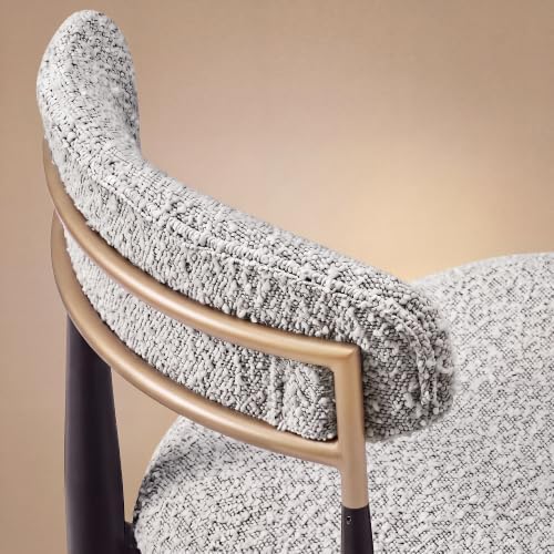 Morden Fort Counter Height Bar Stools Set of 4 with Backs, Grey Boucle