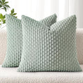 MIULEE Decorative Throw Pillow Covers 20x20 Greyish Green Textured Corduroy