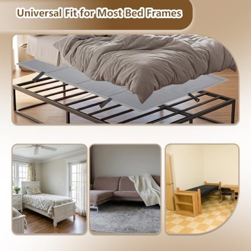 Bunkie Board Twin Size 38x75''- Premium 10mm Heavy Duty Low Profile Bed Board for Under Mattress, Breathable & Moisture Resistant,Noise Minimizing, Fits Metal FramesPlatform Beds (Grey)