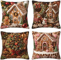 Christmas Candy Decorative Throw Pillow Covers 18x18 Inch Set of 4