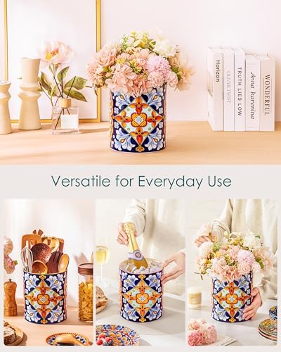 vancasso 7.3"+5.5" Utensil Holder, Porcelain Utensil Holder for Countertop