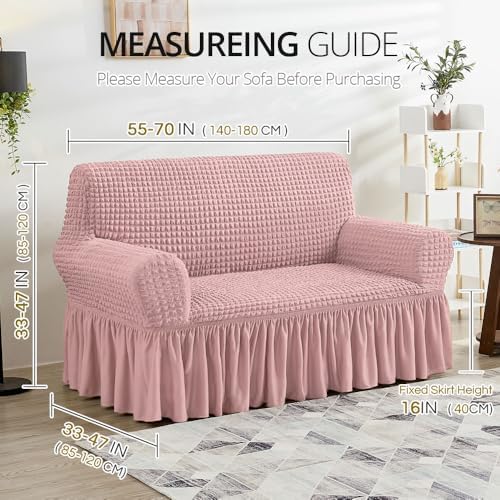 NICEEC Loveseat Covers Washable Love Seat Couch Covers Slipcover with Skirt