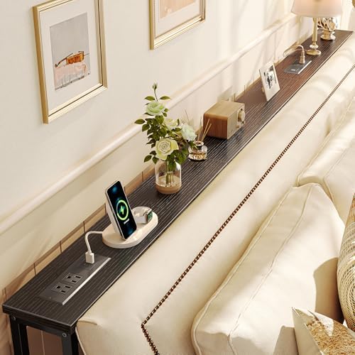 SUPERJARE 86.6 Inch Sofa Table with 2 Power Outlets and USB-C Ports