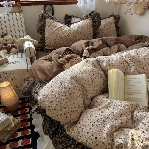 Vintage Duvet Cover Set 3 Pcs,Twin Size 68"×86" Comforter Cover