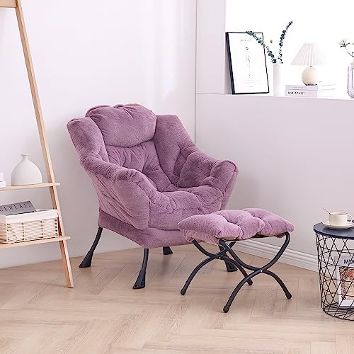LITA Lazy Chair with Ottoman, Comfy Accent Reading Chair