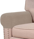 Turquoize Stretch Armrest Covers for Chairs and Sofas Couch Arm Covers for Sofa Spandex Jacquard Armrest Cover Anti-Slip Furniture Protector Washable Armchair Slipcovers for Recliner Set of 4, Sand