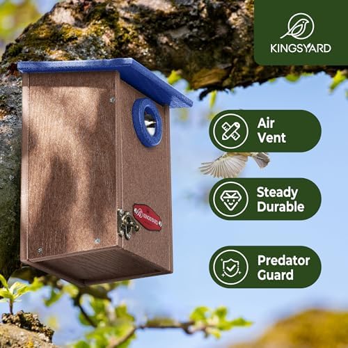 Kingsyard Wren Bird House with Predator Guard, Recycled Poly Lumber