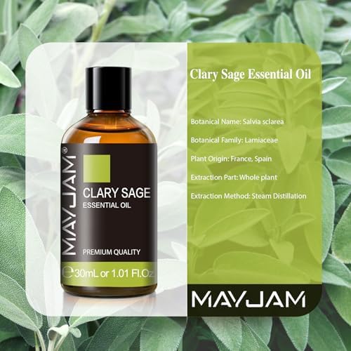 MAYJAM Clary Sage Essential Oil for Diffuser Soap Candle Making, 1.01fl.oz