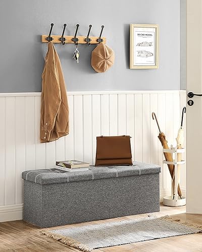 SONGMICS Ottoman Storage Bench, 35 Gal. Folding Chest, Holds 660 lb
