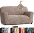 PAULATO Premium Stretch Couch Covers for Sofa - Sofa Chair Cover Washable, Dogs & Pets Friendly - Elastic Polyester Loveseat Slipcovers - Non-Slip Love Seat Couch Covers - Soft Taupe (40"-63" Wide)