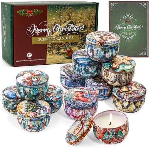 Christmas Candles Gift Set, 12 Pack Scented Candles for Women