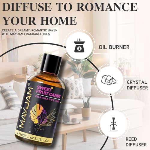 MAYJAM Sweet Fruit Candy Fragrance Oil for Diffusers, 100ML/3.38FL.OZ