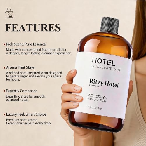 Hotel Scent Essential Oil Hotel Collection Waterless Diffuser Oil - Premium Fragrance Oil for Ultrasonic and Waterless Diffusers and Crafting (16.9 Fl Oz (Pack of 1)