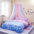 Rainbow Bed Canopy with Lights - Girls Room Bed Netting for Twin, Single, Full, Queen Size Beds - Reading Corners Room Décor