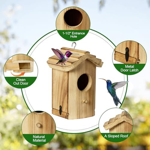 Mini Wooden Birdhouse with Removable Bottom