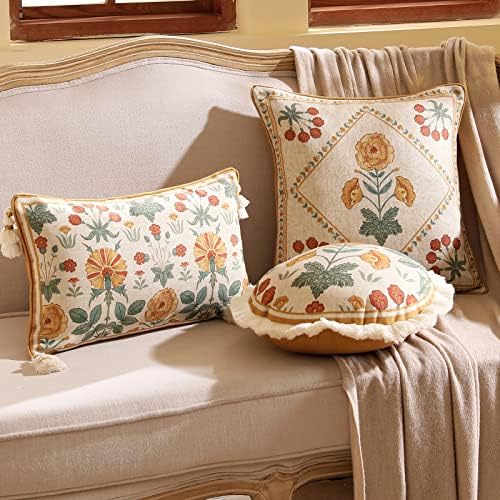 patdrea Designer Vintage French Throw Pillow Cover,Diameter 16",Set of 2