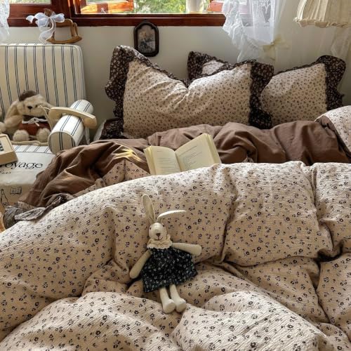 Vintage Duvet Cover Set 3 Pcs,Twin Size 68"×86" Comforter Cover