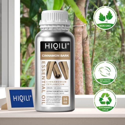 HIQILI Cinnamon Bark Essential Oil for Versatile DIY, Diffuser & Skin