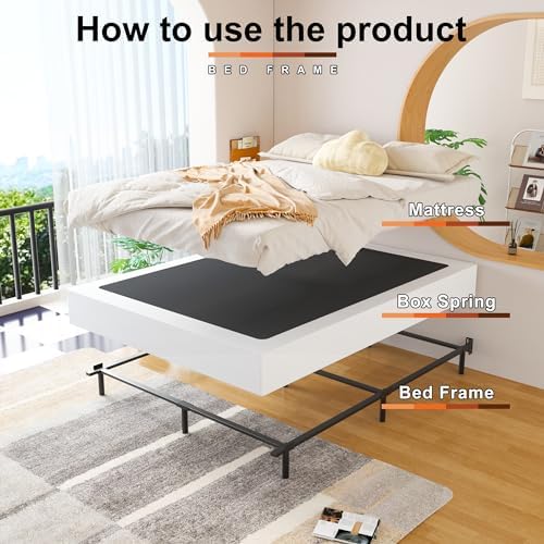 EMODA 9 Inch Queen Box Spring Heavy Duty Bed Base with Fabric Cover