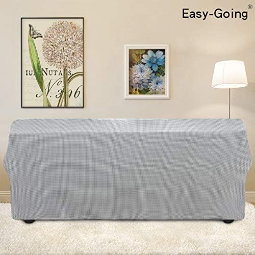 Easy-Going Stretch Couch Covers for Sofa Washable Large Silver Gray