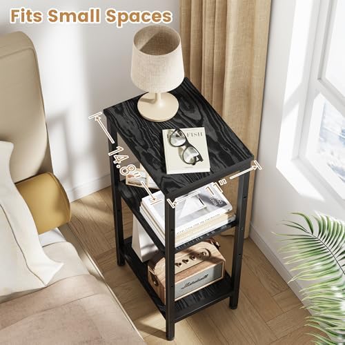 Asgolion 30 Inch Tall Side Table, Small End Table with Adjustable Shelf