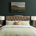 Modway Annabel Faux Leather Adjustable King Headboard in Mushroom - Padded Vegan Leather Headboard with 7 Height-Adjustable Positions