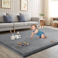 Baby Play Mat for Floor Nursery Rug Muscle Mat Area Rug Playroom Rug 47"x47" Playpen Mat Elastic Foam 1.3" Thick Crawling Mat for Babies,Toddlers, Infants, Kids,Grey