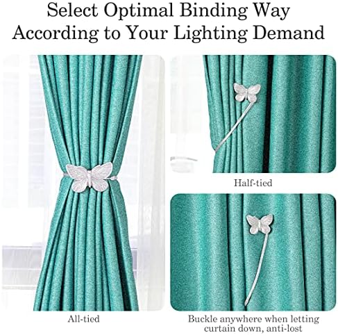 Lewondr Magnetic Curtain Tie, 1 Pair Resin Vintage Curtain Holdback, Silver