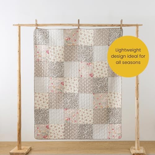 SLPR - Cotton Quilted Throw Blanket, 50" x 60", Walk in the Cotswolds
