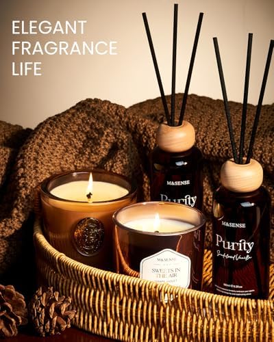 M&SENSE Reed Diffuser Set, Forest Mint Fir, 6.3 oz Natural Essential Oil
