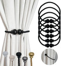 6Pcs Magnetic Curtain Tiebacks Modern Handmade Rope Curtain Tie Backs Black