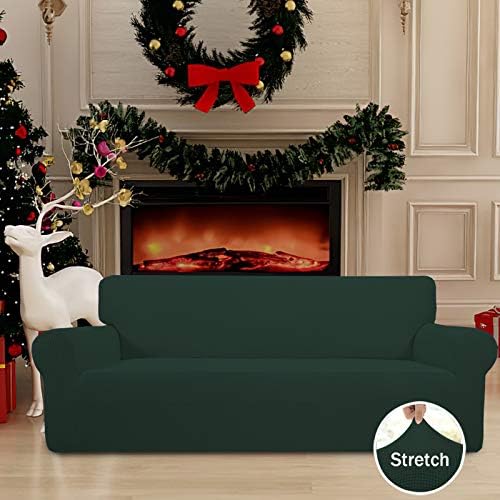 Easy-Going Stretch Couch Covers for Sofa Washable Large Dark Green