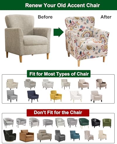 CRFATOP Accent Chair Cover, Stretch Armchair Slipcover for Living Room,21