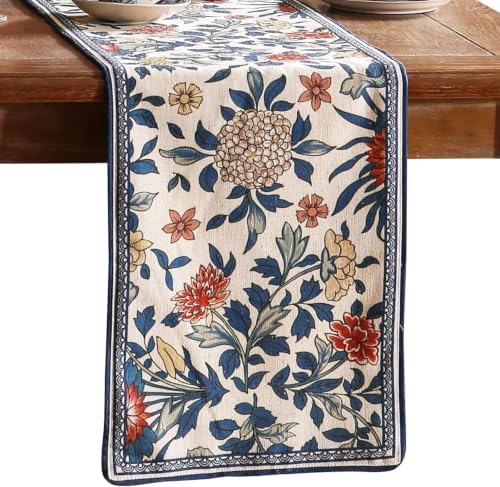 patdrea Designer Vintage French Dining Table Runner,12"X102"