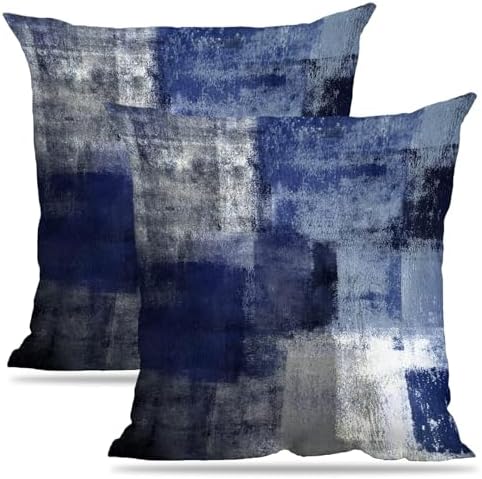 Throw Pillow Covers for Couch, 20x20 Inch, Set of 2, Dark Blue