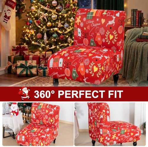 Accent Chair Cover Christmas Armless Chair Cover Slipper Chair Slipcover