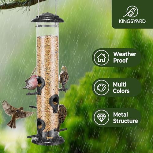 Kingsyard Metal Tube Bird Feeders for Outdoors Hanging