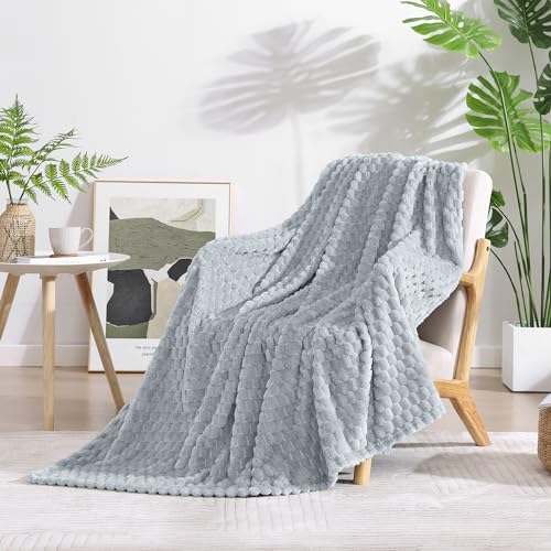 Monbix Twin Blanket for Couch-Room Decor Fuzzy Fleece Flannel Bed Blankets