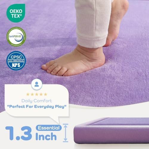 1.3" Thick Baby Play Mat for Floor,39x59 Memory Foam Tummy Time Mat