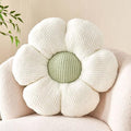 Kcvvcr Flower Throw Pillow, Soft White Green 17.7" Shaped Floor Pillow for Home Decor, Cute Aesthetic Plush Decorative Pillows for Bed, Sofa, Couch