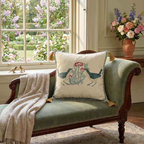 patdrea Designer French Vintage Throw Pillow Cover,18"x18"