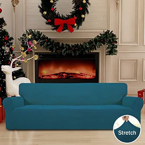 Easy-Going Stretch 4 Seater Oversized Sofa Couch Cover Peacock Blue
