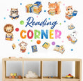 Cinrobiye Inspirational Quotes Wall Decals, Reading Cnrner Wall Art Stickers Woodland Animals Read Books Nursery Classroom Playroom Decor for Toddler Kids Reading Study Room Bedroom Daycare Preschool