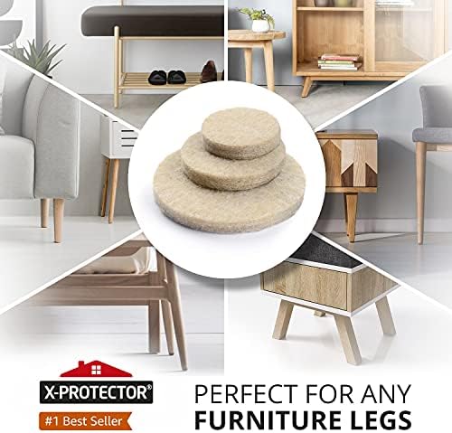 Felt Furniture Pads X-Protector - 48 PCS 1" - Premium Felt Pads (Beige)