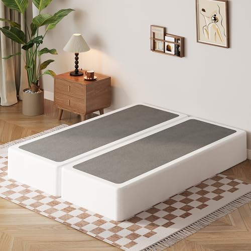 EMODA 10 Inch Split Queen Box Spring Bed Base with Fabric Cover